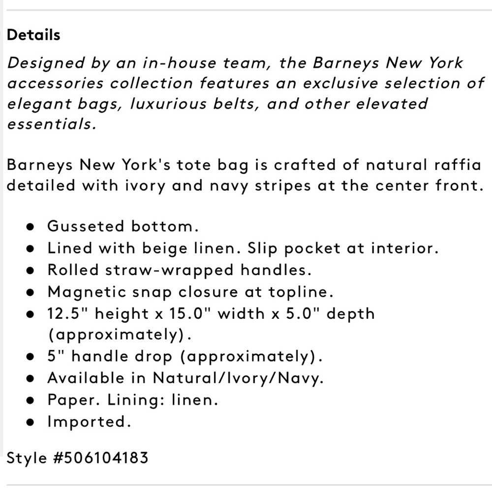 Barney’s New York Raffia Tote Bag - Picture 7 of 7